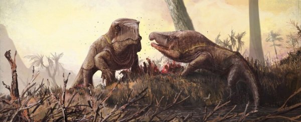 Ancient Komodo Dragon-Like Creatures balanced absurdly giant heads on their bodies