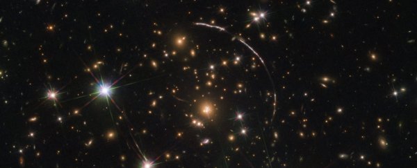 Intense Gravity Makes One Galaxy Appear in The Sky at Least 12 Times