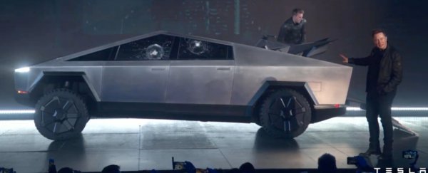 Elon Musk unveils Tesla's 'bulletproof' cybertruck - and it all goes terribly wrong