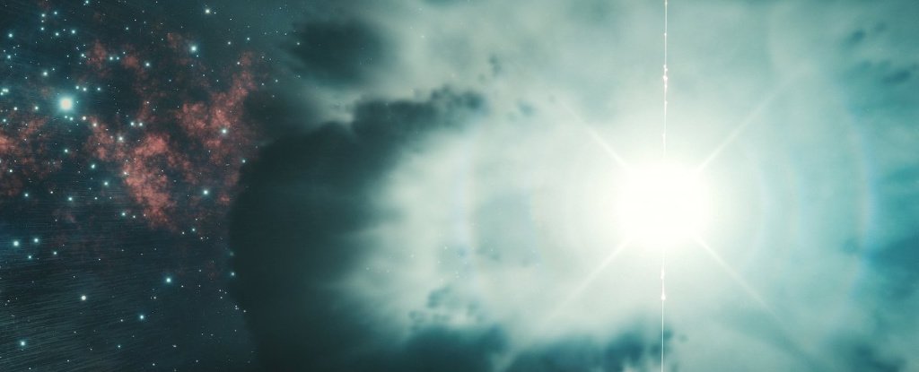 An artist’s interpretation of a gamma-ray burst. 