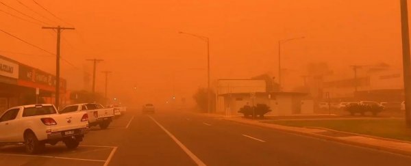 An apocalyptic wall of dust swallowed an outback town in Australia yesterday