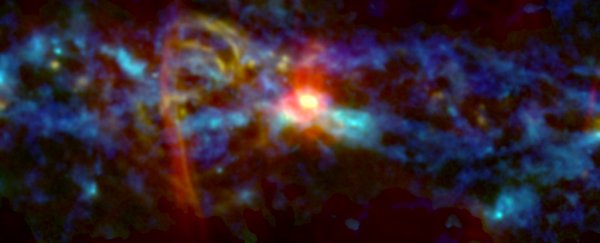 Astronomers discover a 'cosmic candy cane' near the Milky Way's core