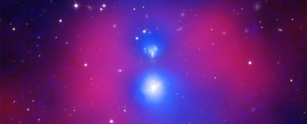 Astronomers have detected two galaxy groups on a violent collision course