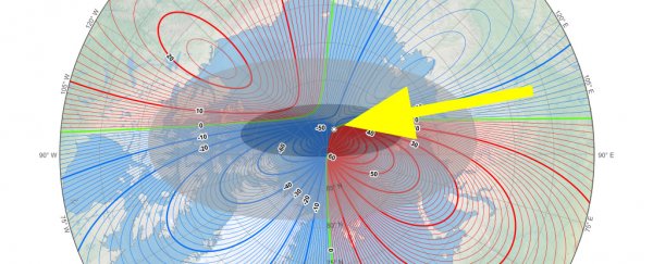 Earth's magnetic north pole keeps moving towards Siberia at a mysteriously fast pace