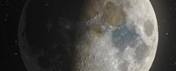 This spectacular image of the Moon's surface is the combination of 100,000 photos
