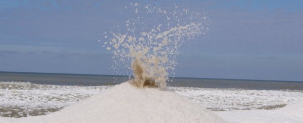 Rare and fleeting 'volcanoes' have been erupting at Lake Michigan