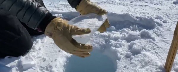 Weird video of scientists dropping ice down a super deep hole is totally mesmerising