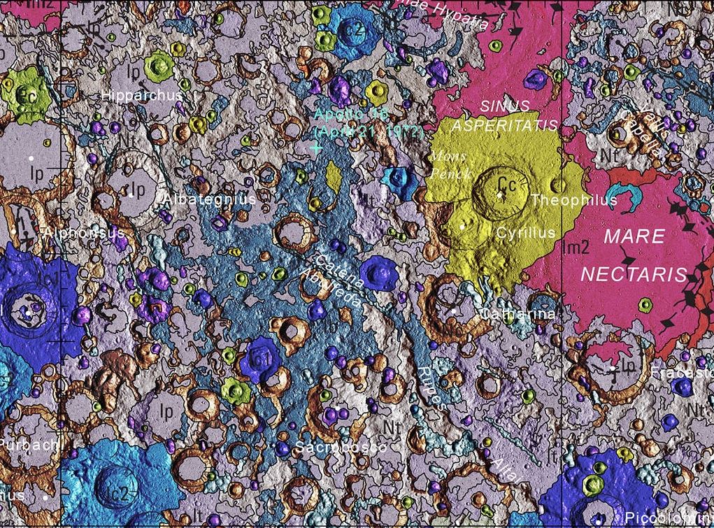 moon map geologic fragment