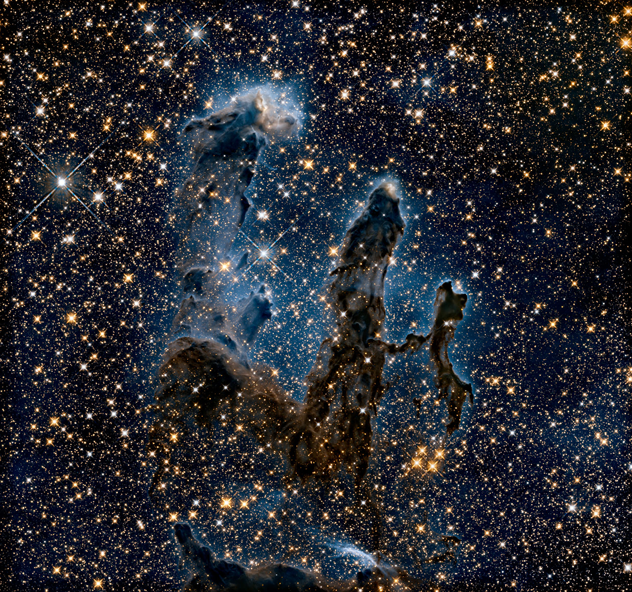 pillars of creation in infrared 2020 nasa