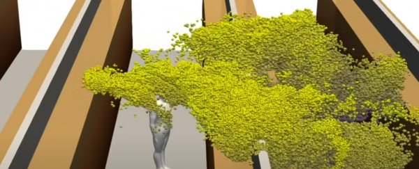Alarming simulation shows how a single cough could spread particles in a store