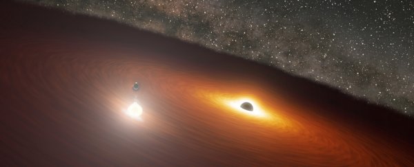 Astronomers predict astonishing flare from two swirling supermassive black holes