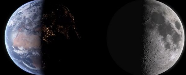 Mesmerising video shows the view if you could see Earth and the Moon at the same time