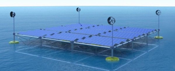 This clever ocean power station harvests wind, wave and solar energy on one platform
