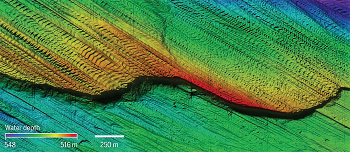 ridges mapped in the sea floor