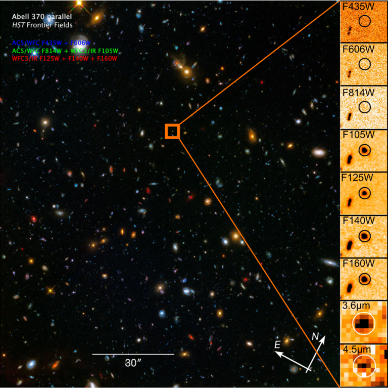 Galaxy A370p_z1 with a zoom-in through each filter. (NASA/ESA/Z. Levay/STSci)