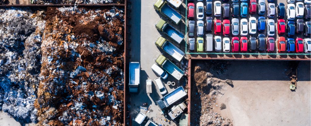 Aerial photo of waste disposal site. 
