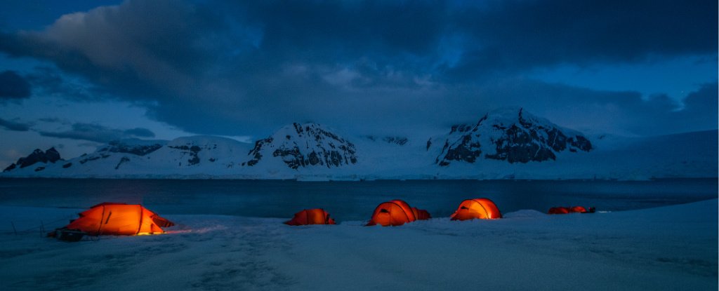 Tents on Antarctica. 