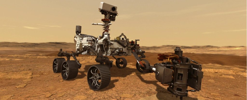 Artist's impression of the Perseverance rover. 