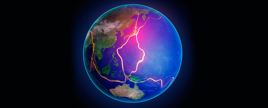 Artist impression of fault lines on Earth. 