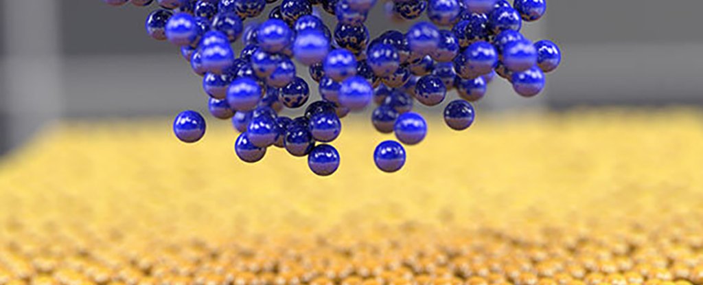 Illustration of nanostructural lithium atoms 