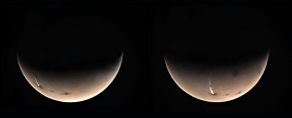 That weird, long cloud on Mars has made a dramatic return
