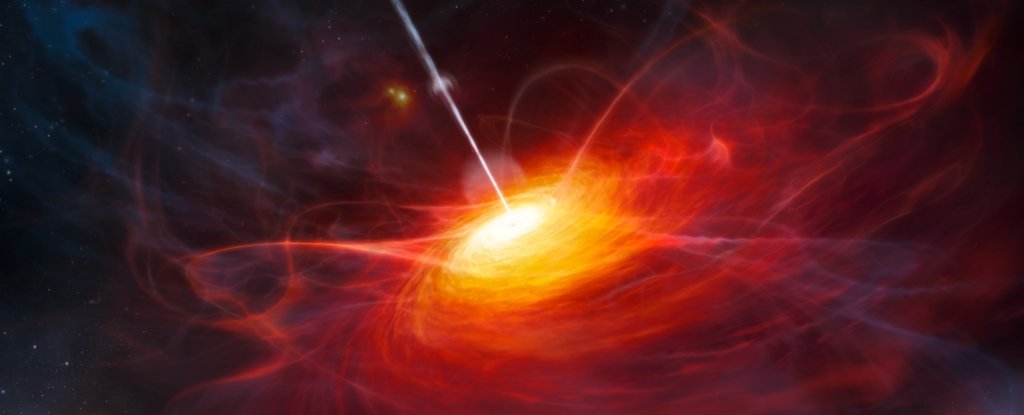 Artist's impression of an early Universe quasar. 