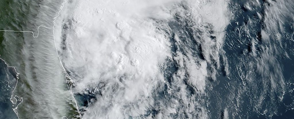 Tropical storm Isaias off the US southeast coast. 