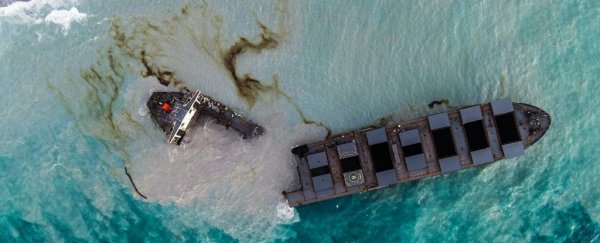 The ship leaking oil off the coast of Mauritius has split in two