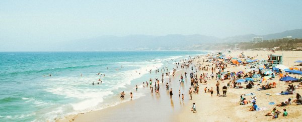 Swimming is one thing in the pandemic. The crowd at the beach is something else