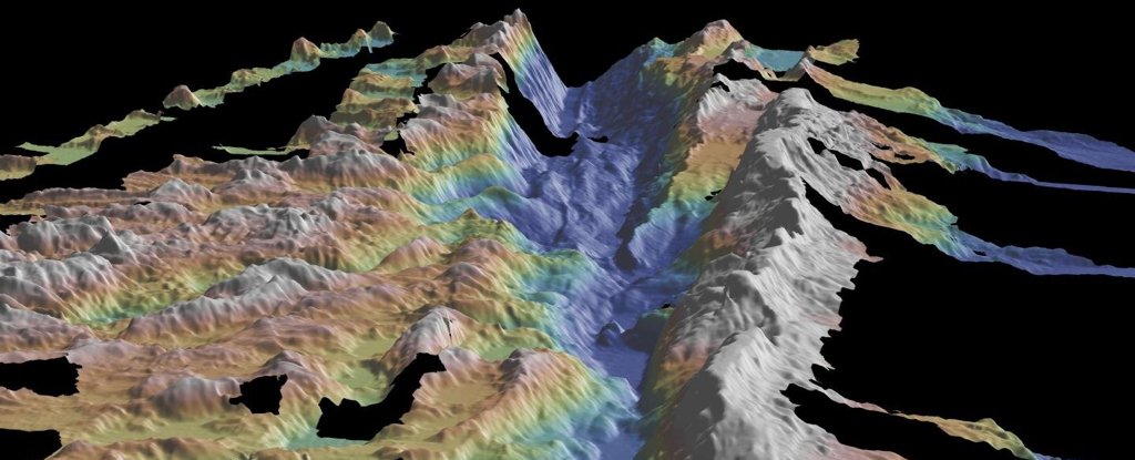 Reconstructed image of the Romanche fracture zone. 