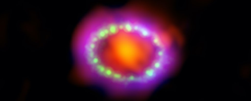 Composite image of supernova 1987A. 