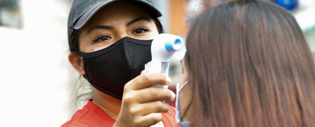 Contactless temperature check at Hollywood High School, August 13. 