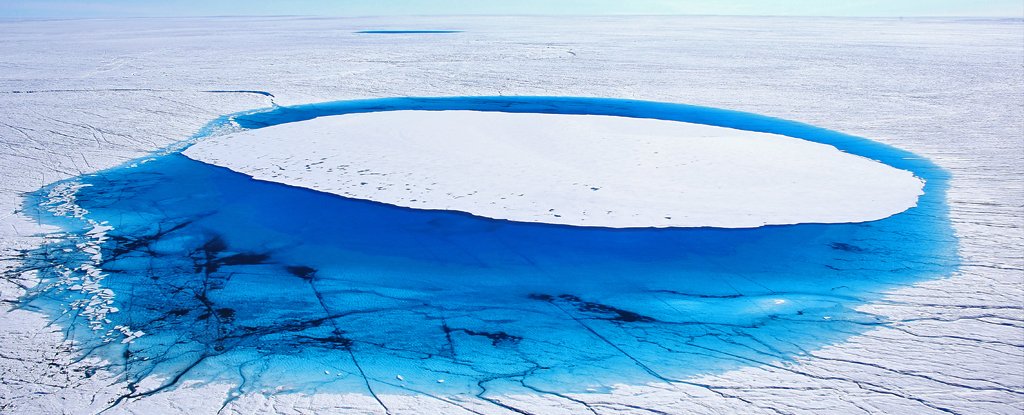 Greenland glacier surface ice melt, 17 July 2013. 