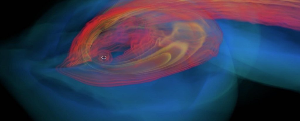 Simulation shows the rapid formation of an accretion disk. 