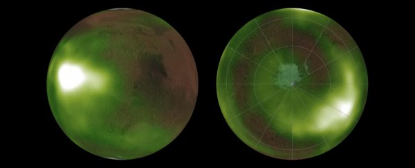 For the first time, we can see patterns of an eerie glow in the Martian atmosphere