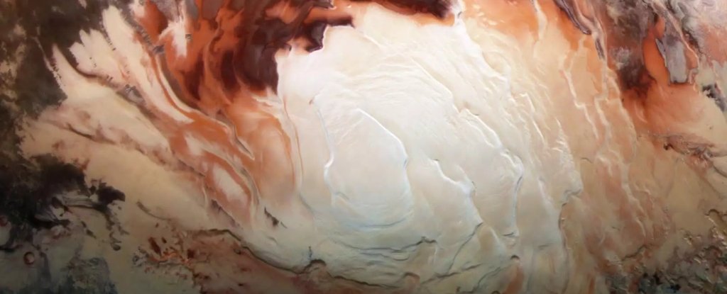 The icy south pole of Mars. 