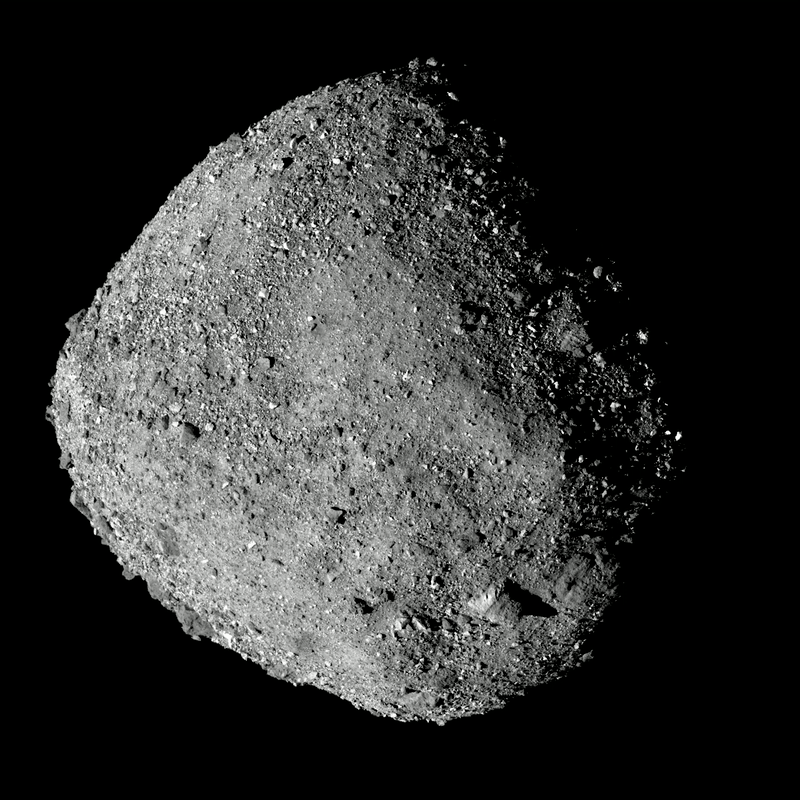 NASA/Goddard/University of Arizona A rotating mosaic of Bennu composed of images captured by Osiris-Rex over four hours on December 2, 2018.