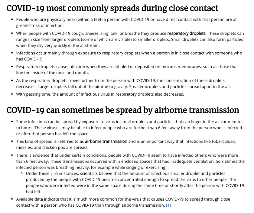 CDC indoor transmission