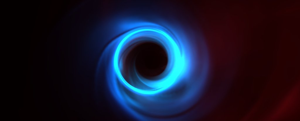 Simulation showing plasma swirling around M87*. 