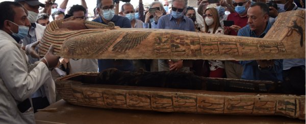 Archaeologists just unveiled a fully intact mummy that's been sealed for 2,500 years