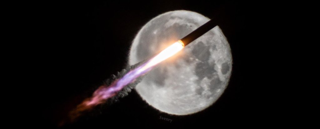 NASA's Cygnus NG-14 transiting in front of a nearly full moon on 2 October 2020. 