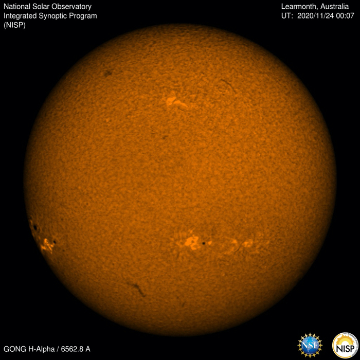 Sun with predicted sunspot  