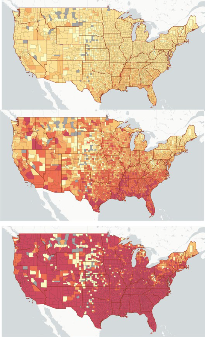 Maps visualising risk by event size