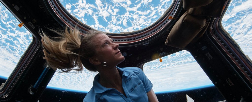 Astronaut Karen Nyberg on the International Space Station. 