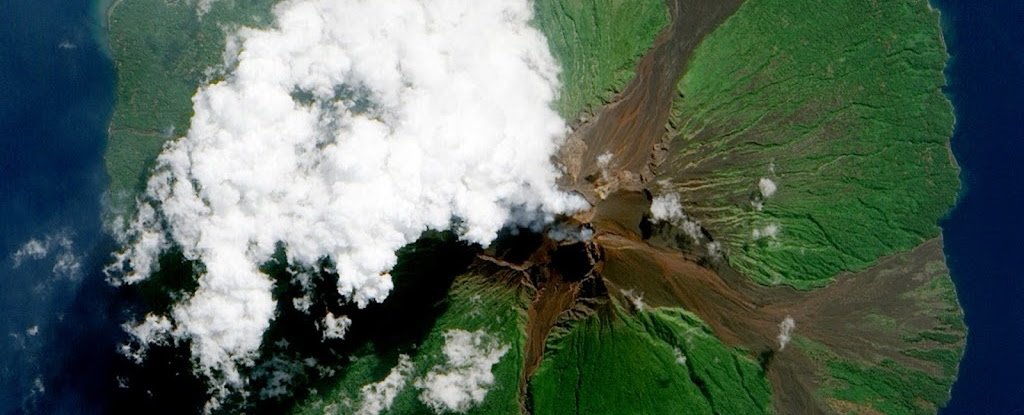 The Manam Volcano in Papua New Guinea, as seen from space on June 16, 2010 .