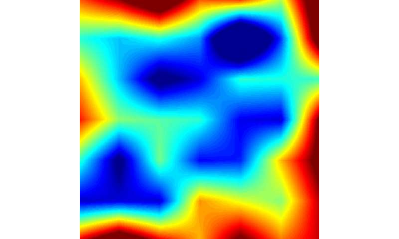 Visualised brainwave strength map of the room's boundaries. (Suthana lab, UCLA)