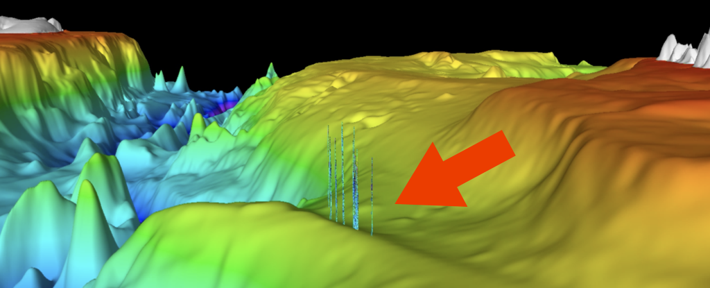 Visualisation of seafloor methane release. 