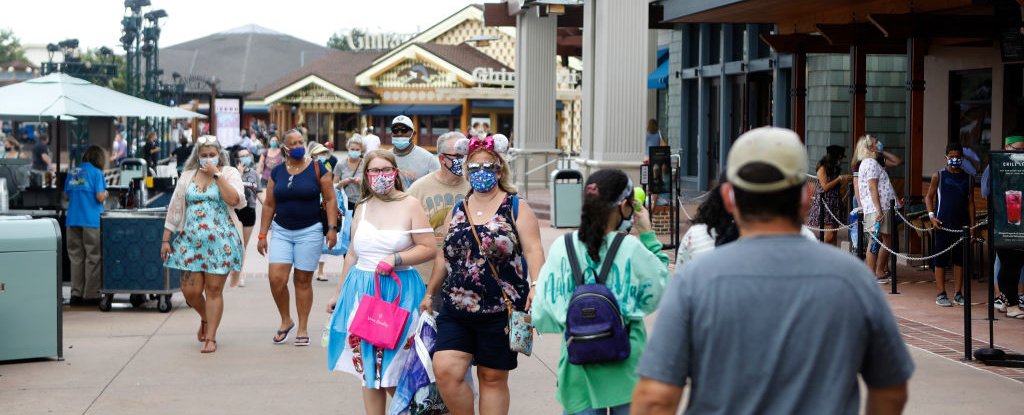 Visitors to Walt Disney World in July 2020. 