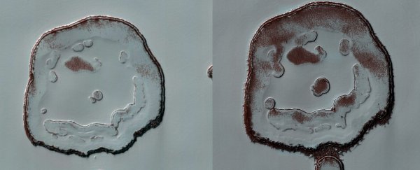 Why the 'happy face crater' on Mars is happier than ever
