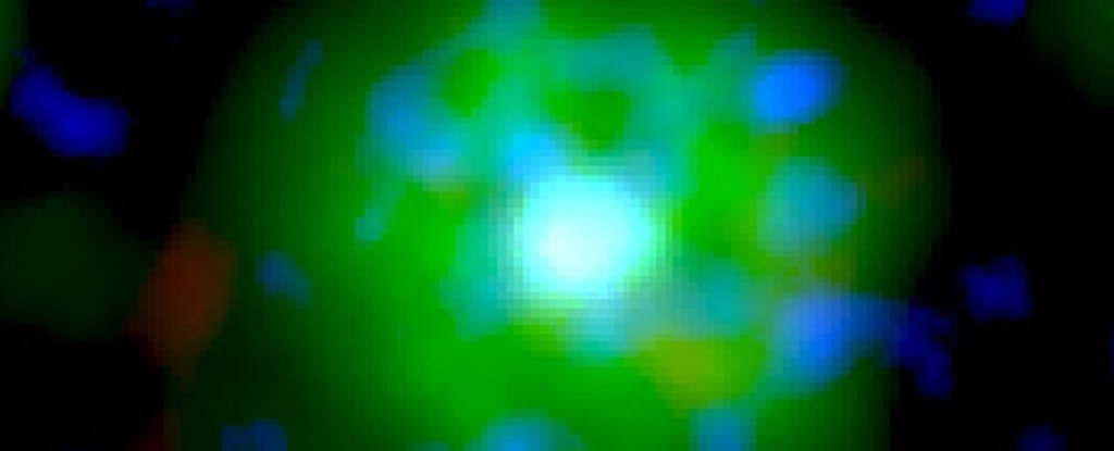 The colliding white dwarfs produced a bizarre, slime-green zombie star
